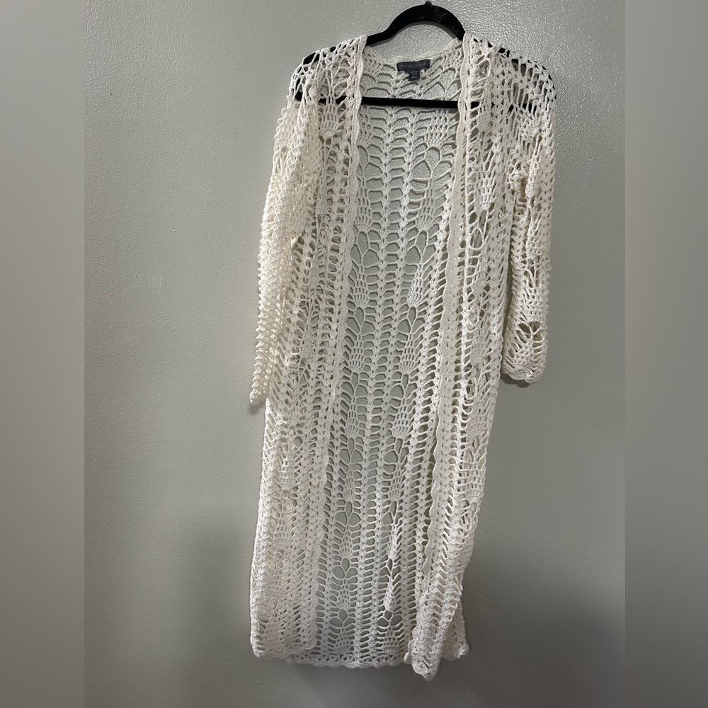 Kendall and Kylie long boho white sweater. Like new